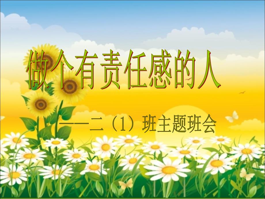 小学二年级主题班会《做个有责任心的人》课件_第1页