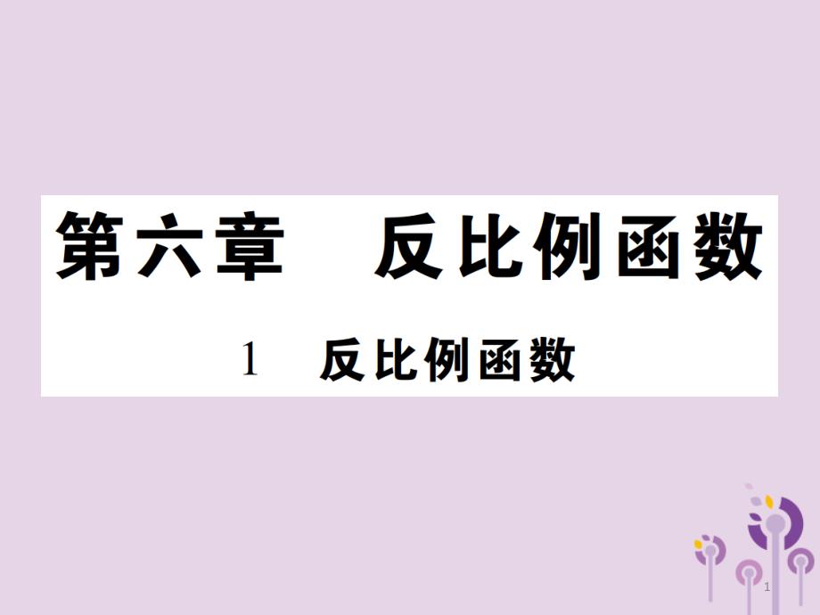 九年级数学上册6《反比例函数》1反比例函数习题ppt课件 (新版)北师大版_第1页