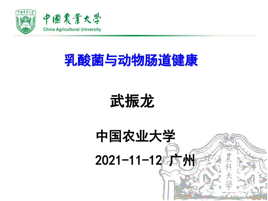 武振龙乳酸菌与动物肠道健康课件_第1页