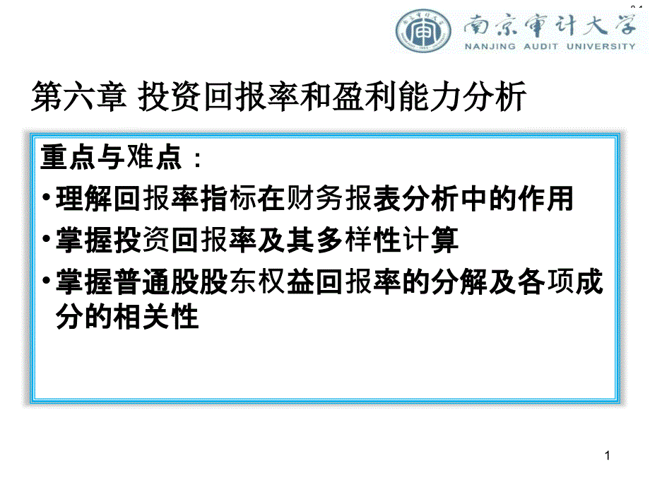 投资回报率和盈利能力分析课件_第1页