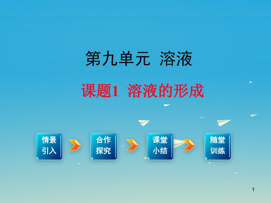 九年级化学下册-第9单元-溶液-课题1-溶液的形成教学ppt课件 -(新版)新人教版_第1页