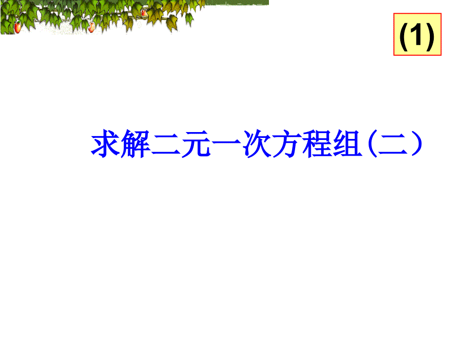 加减法解二元一次方程组课件_第1页