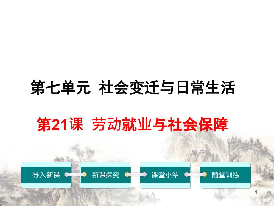 劳动就业与社会保障1-华东师大版ppt课件_第1页