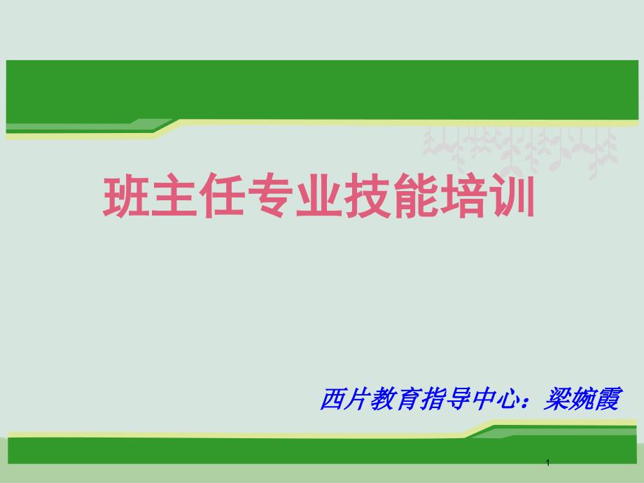 班主任专业技能培训课件_第1页