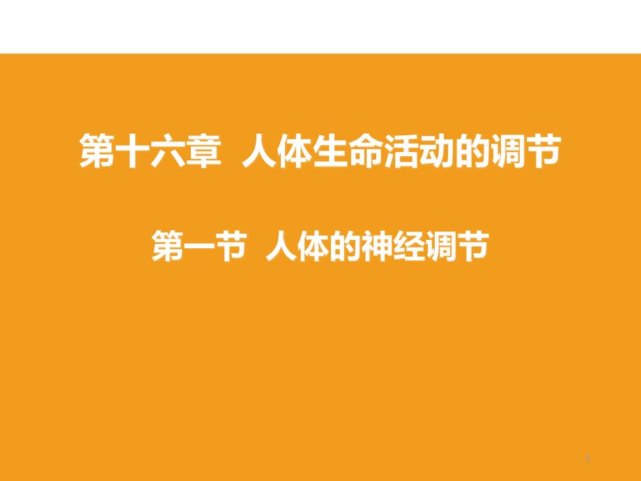 苏科版八年级生物上册6161人体的神经调节（第一课时）课件_第1页