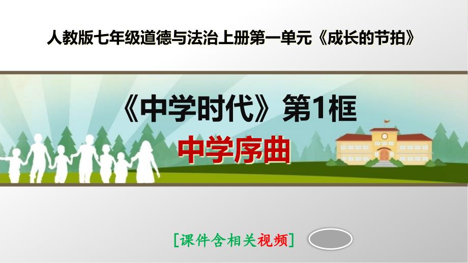 部编人教版七年级道德与法治上册第一课《中学时代》优质课ppt课件(2课时)_第1页