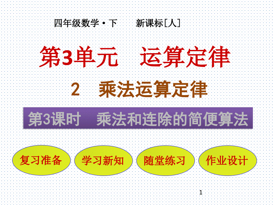 四年级下册数学ppt课件-乘法和连除的简便算法-人教新课标_第1页