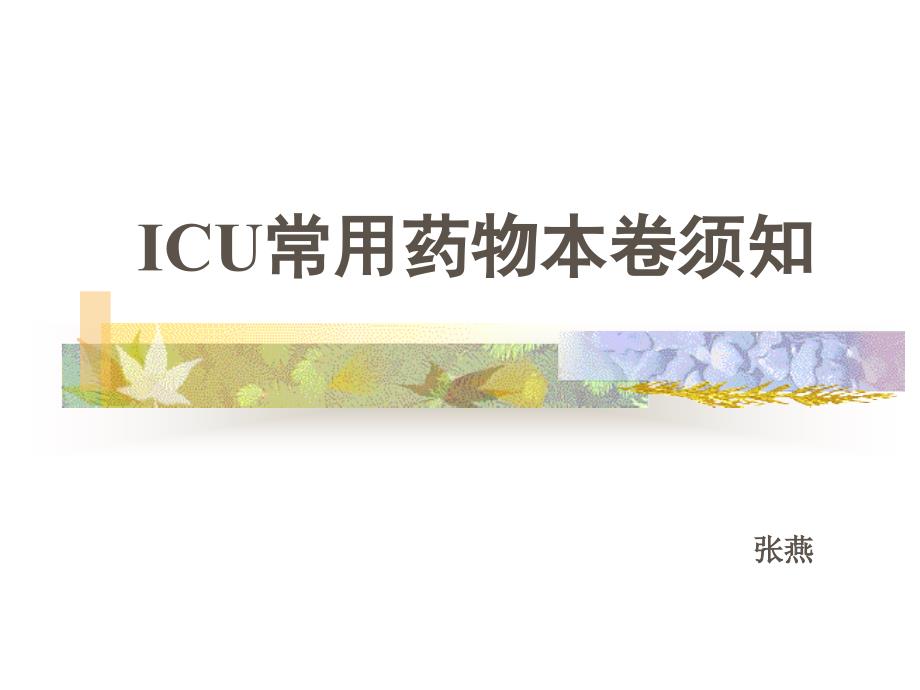 icu常用药物使用注意事项课件_第1页