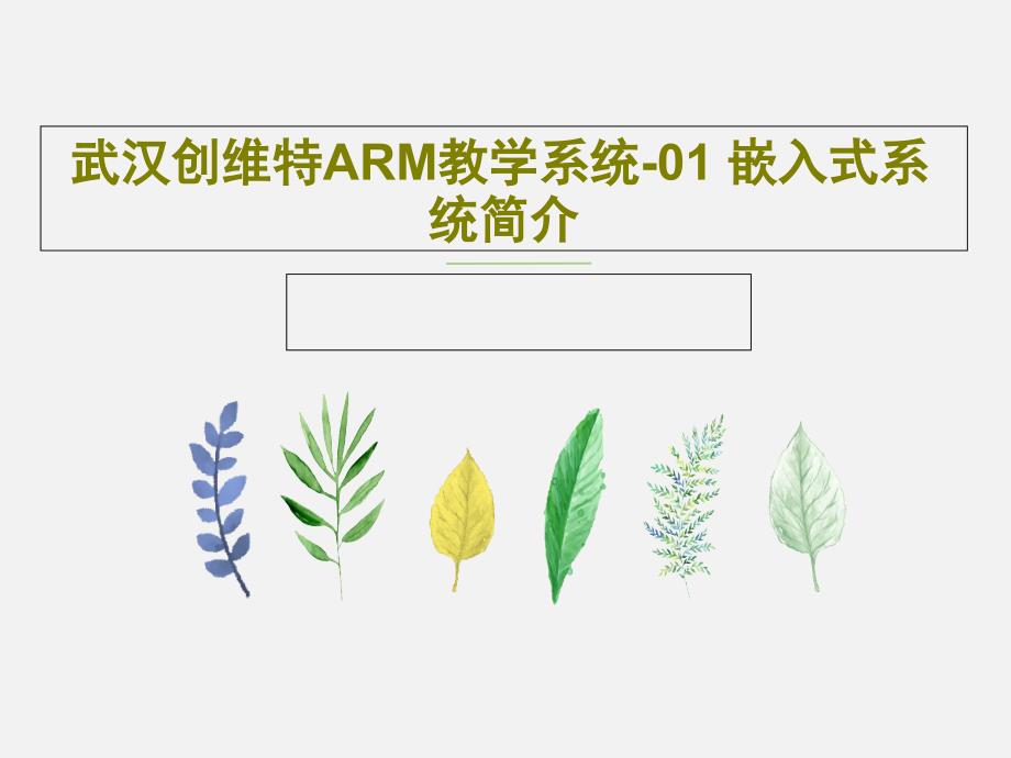 武汉创维特ARM教学系统-01-嵌入式系统简介_第1页