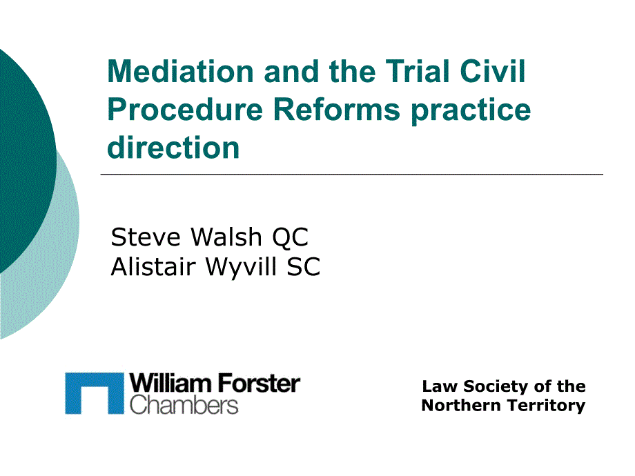 Mediation and the Trial Civil Procedure Reforms practice direction调解和民事审判程序改革的实践方向_第1页