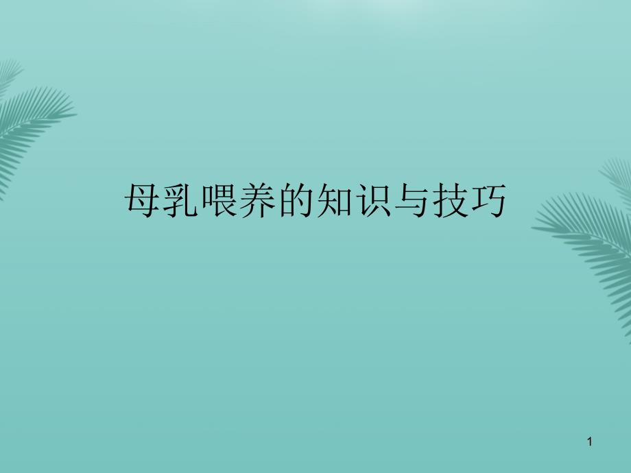 母乳喂养的知识与技巧.2021优秀课件_第1页