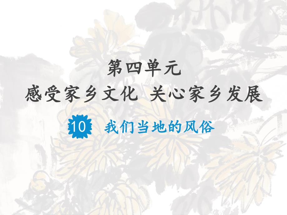 部编版小学道德与法治四年级下册10《我们当地的风俗》教学ppt课件_第1页