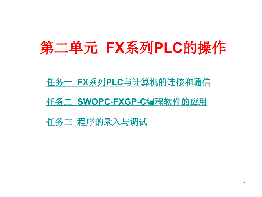 第二单元--PX系列PLC的操作ppt课件_第1页