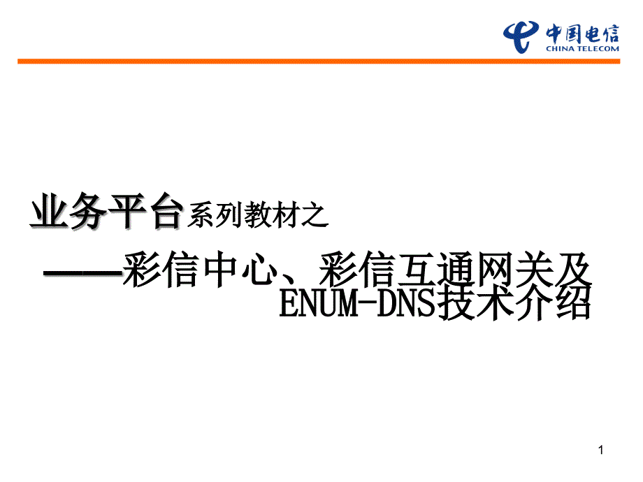 业务平台彩信中心、彩信互通网关及ENMUDNS技术介绍资料课件_第1页