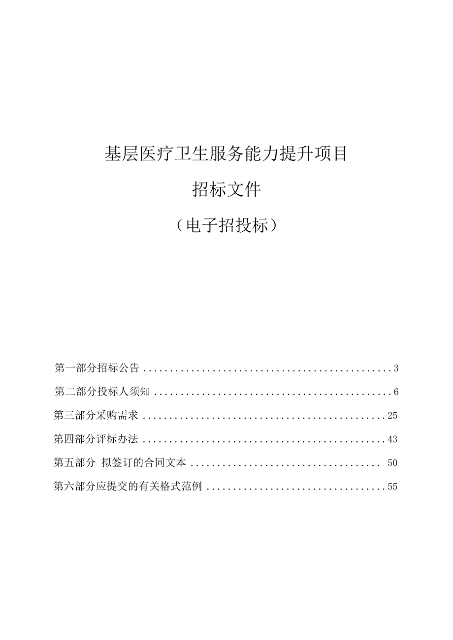 基层医疗卫生服务能力提升项目招标文件_第1页