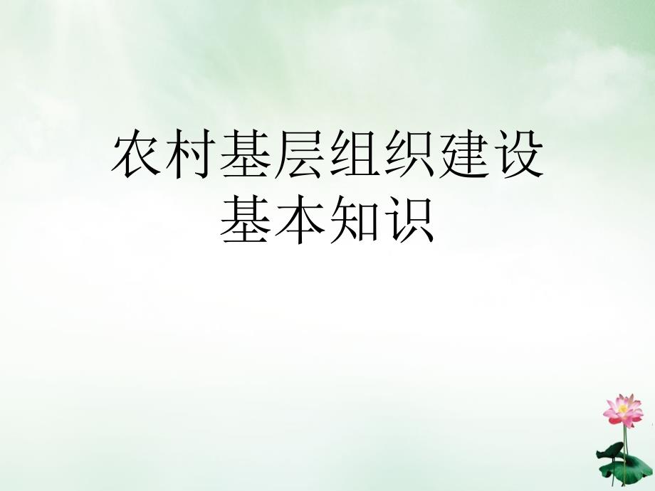 农村基层组织建设基本知识课件_第1页