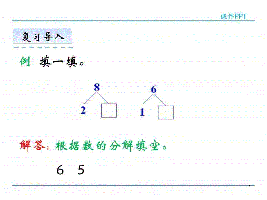 一年级数学第五单元20以内的进位加法54整理与复习ppt课件_第1页