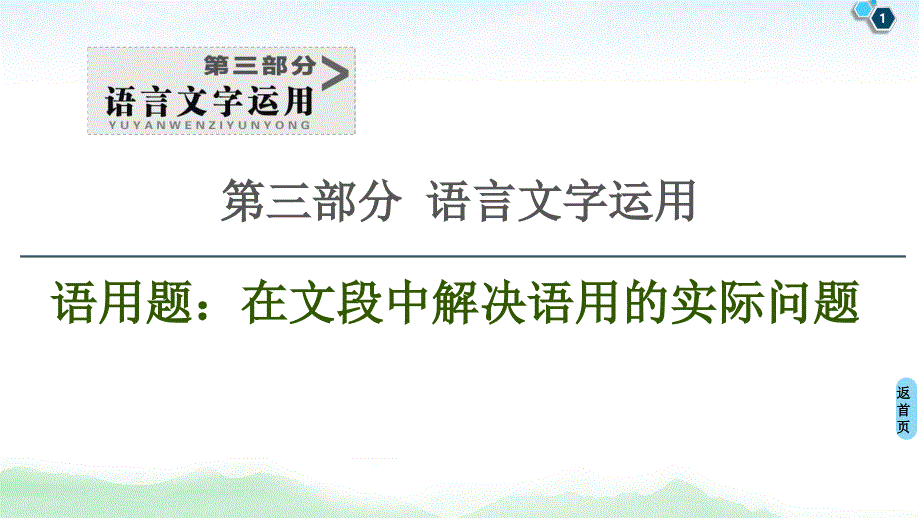 2020-2021学年新高考语文语言文字运用在文段中解决语用的实际问题技巧课件_第1页