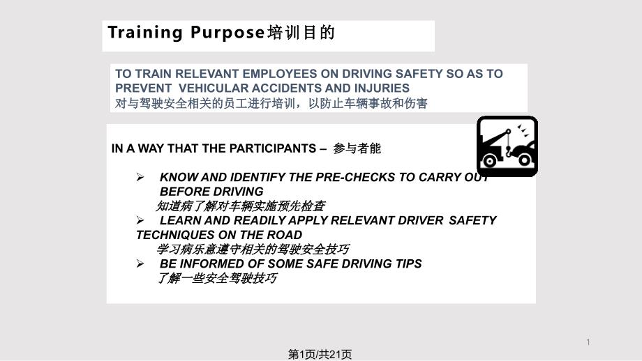 好用的驾驶安全DrivingSafety培训中英文课件_第1页