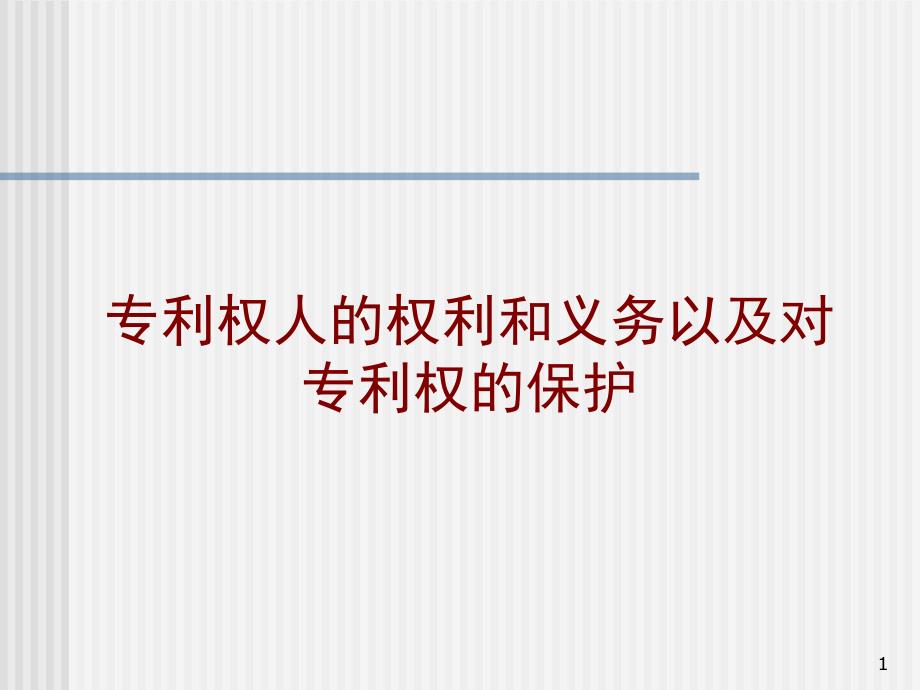 专利权人的权利和义务以及对专利权的保护课件_第1页