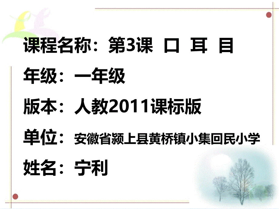 口耳目口耳目(宁利)课件_第1页