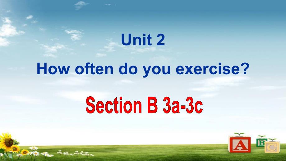 人教版初中八年级英语上册Unit_2_How_often_do_you_rcise_Section_B_3a-3cppt课件_第1页