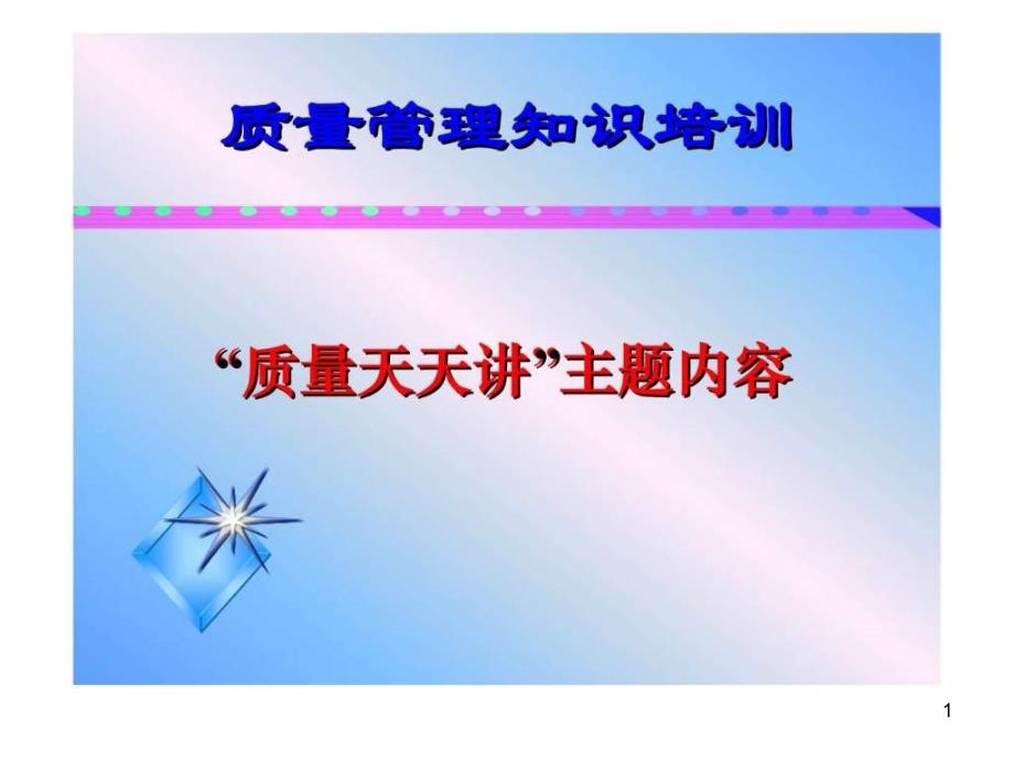 质量管理知识培训质量天天讲主题内容课件_第1页