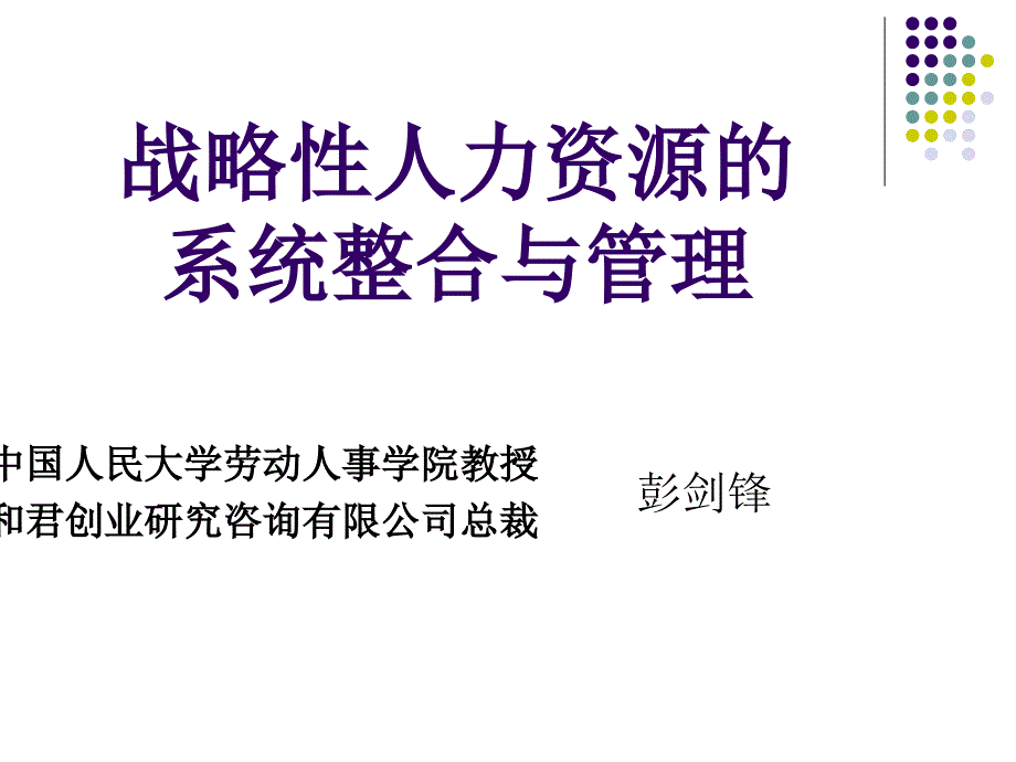 战略性人力资源系统整合与管理_第1页