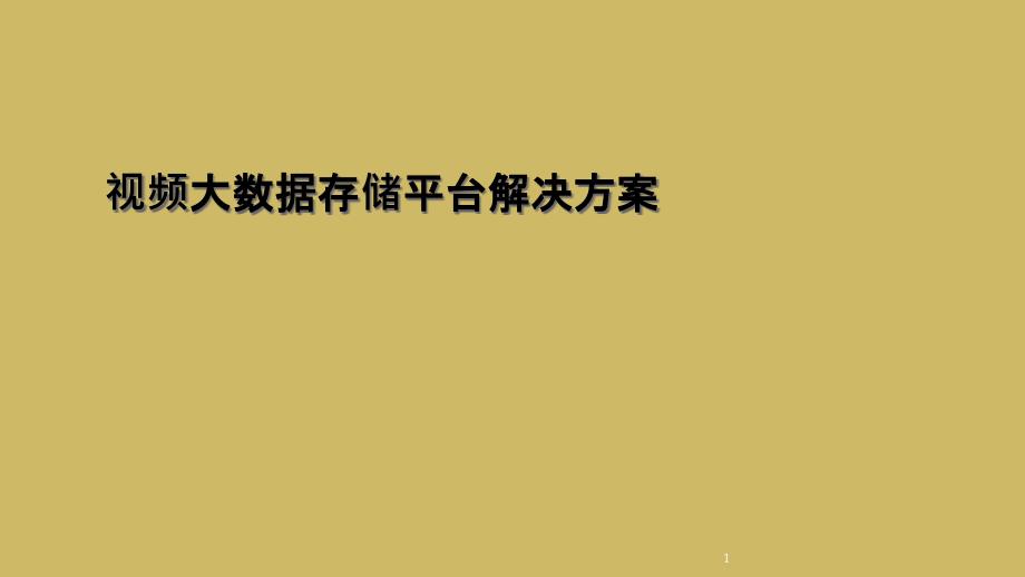 视频大数据存储平台解决方案课件_第1页