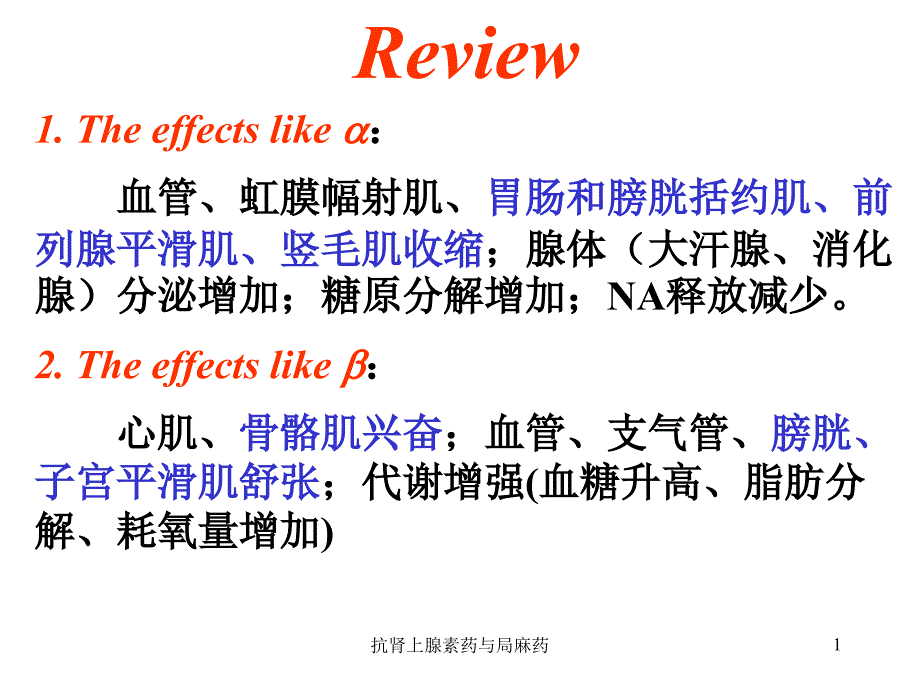 抗肾上腺素药与局麻药ppt课件_第1页