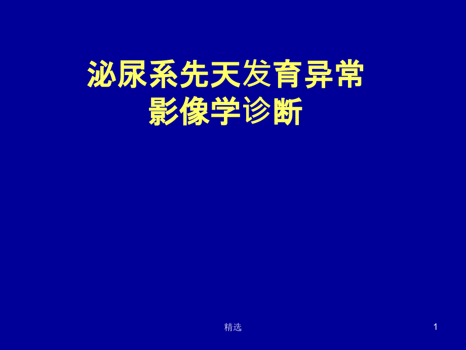 肾脏先天发育异常影像学诊断 课件_第1页