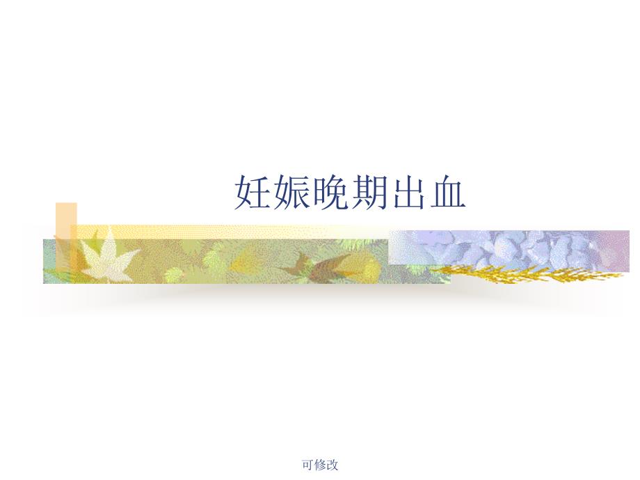 妊娠晚期出血性疾病ppt课件_第1页