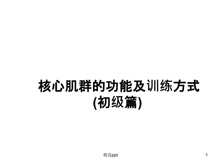 核心肌群功能与训练方式(初级篇)课件_第1页