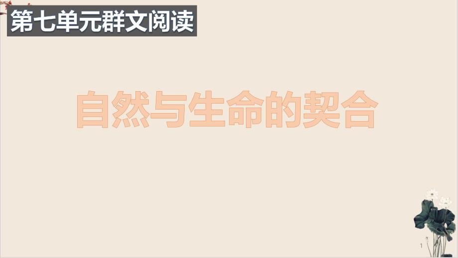 统编版高中语文必修上册第七单元群文阅读教学《自然与生命的契合》ppt课件_第1页