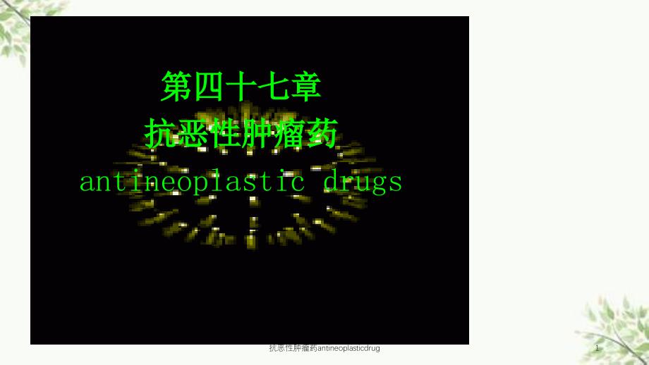 抗恶性肿瘤药antineoplasticdrugppt课件_第1页