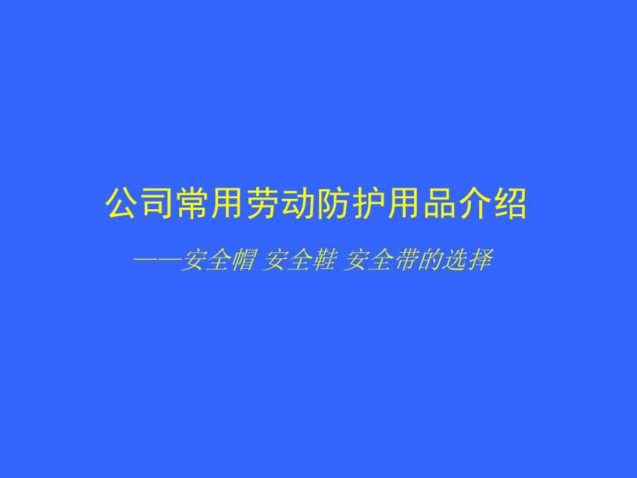 劳保用品使用维护教程课件_第1页