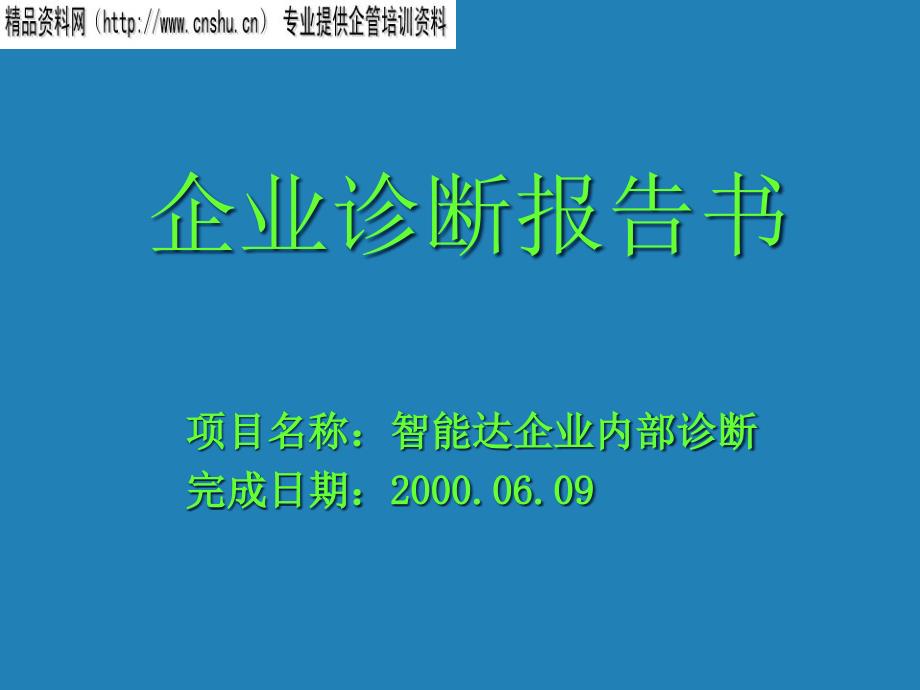 企业部门诊断报告书_第1页