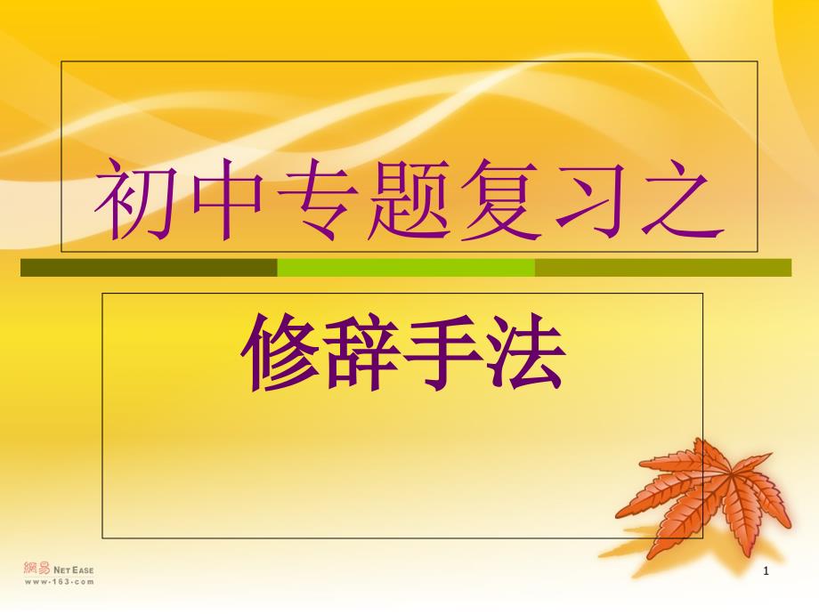 九年级语文中考专项训练之修辞手法练习人教版剖析课件_第1页