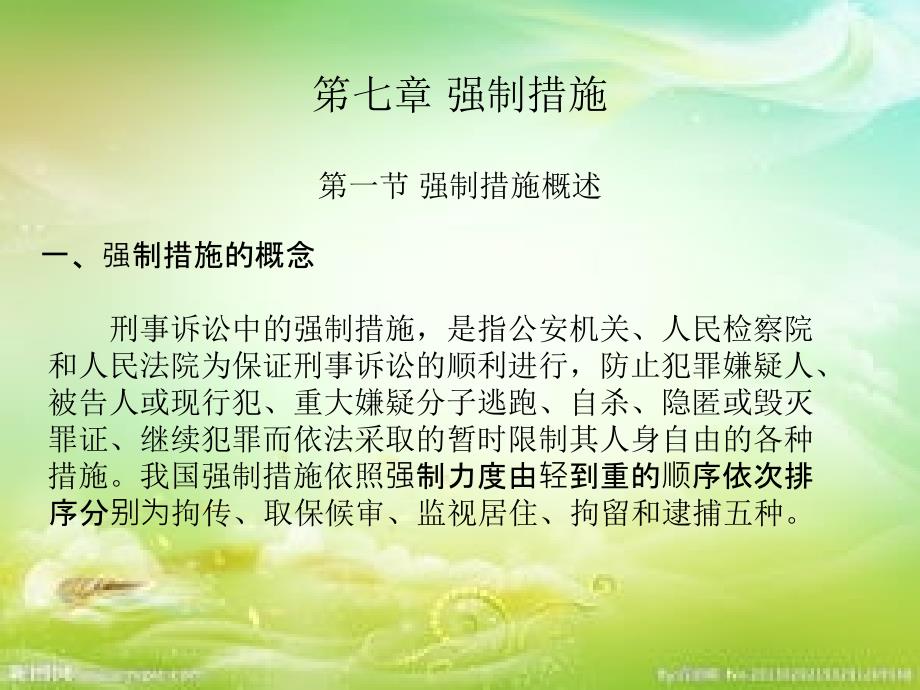 笫七章强制措施强制措施概述课件_第1页