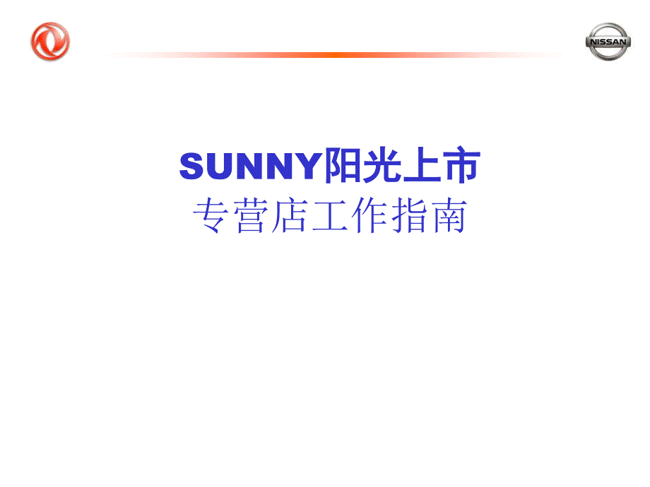 SUNNY阳光上市专营店工作指南_第1页