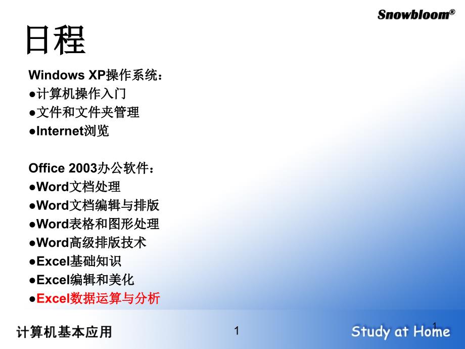 Excel数据运算与分析课件_第1页