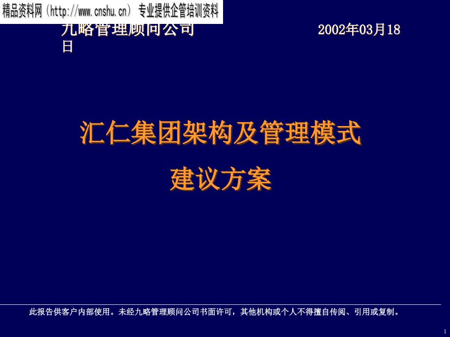 某集团架构与管理模式建议方案_第1页