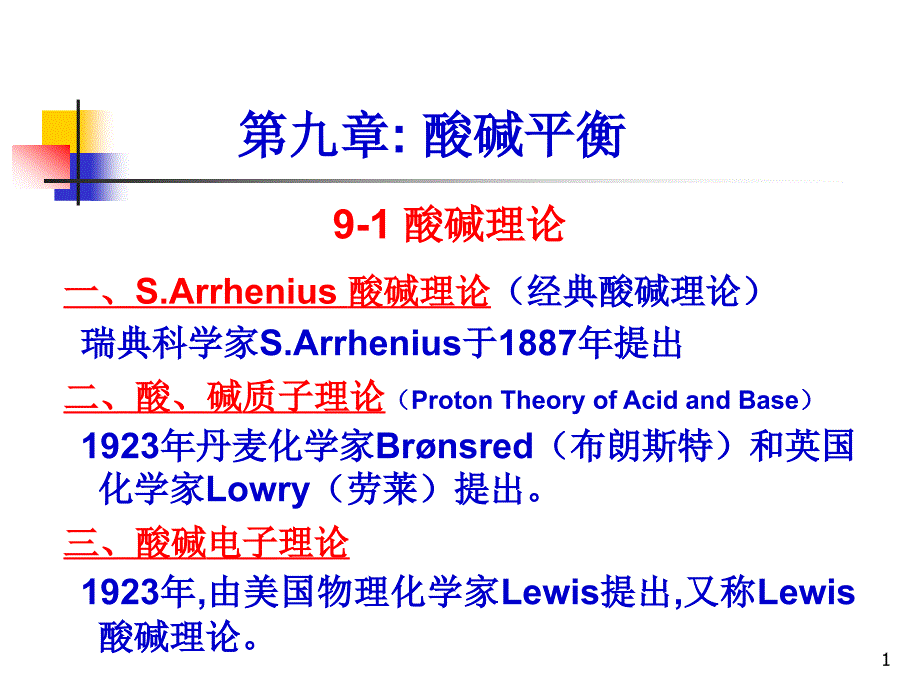 北师大版无机化学酸碱平衡课件_第1页