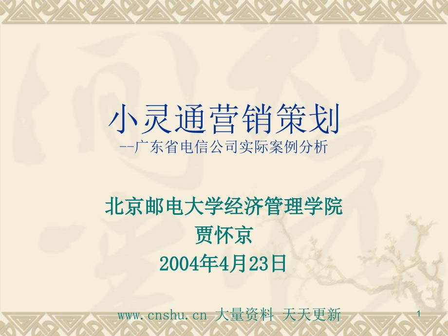 小灵通营销策划-广东省电信公司实际案例分析--linsan(1)_第1页