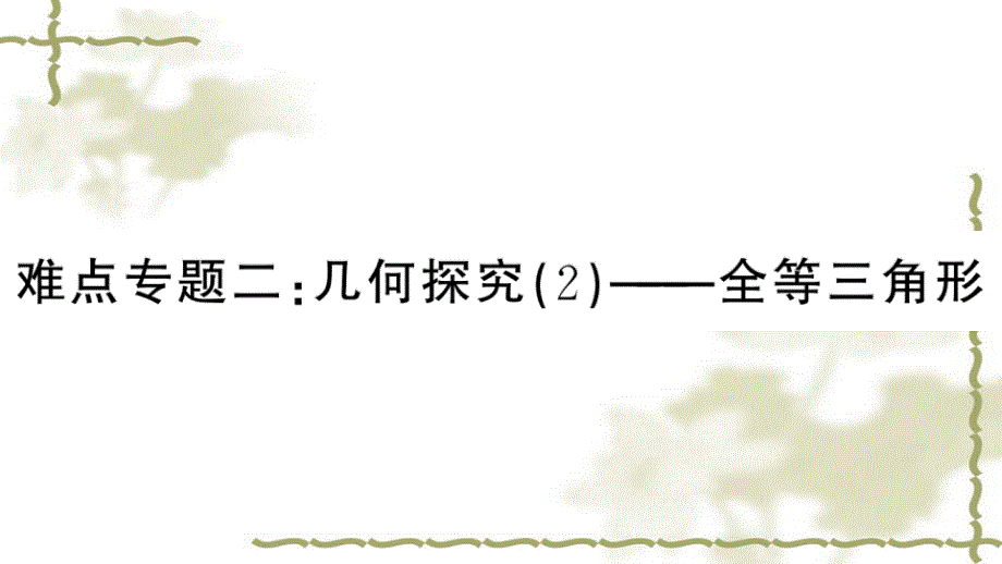 （新版）新人教版八年级数学上册期末复习专题难点专题二几何探究（2）全等三角形_第1页