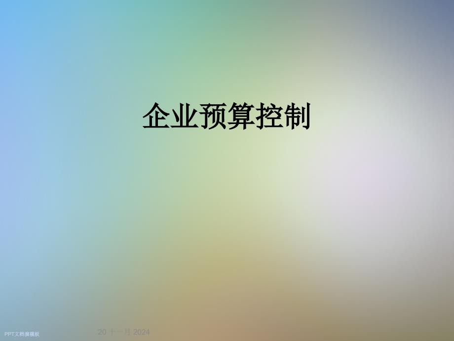 企业预算控制课件_第1页