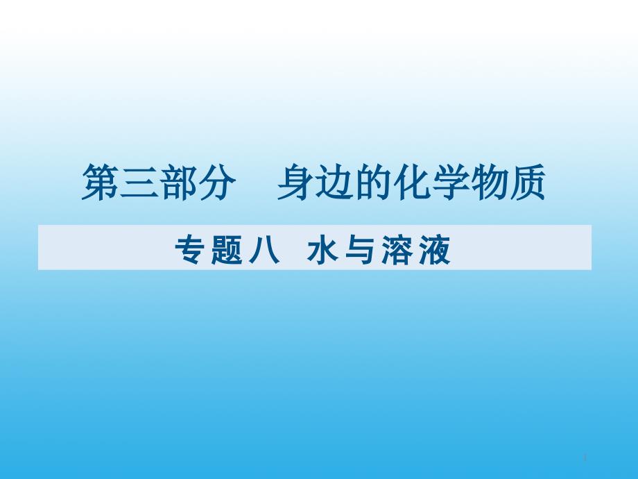 九年级化学复习专题八：水与溶液课件_第1页