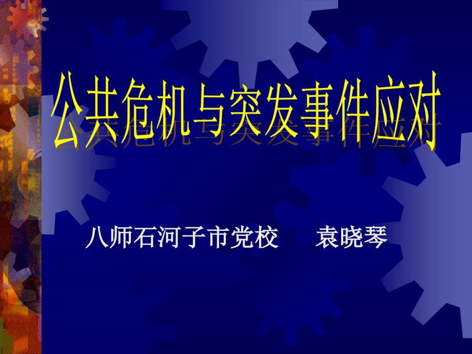 公共危机与突发事件应对培训教材_第1页