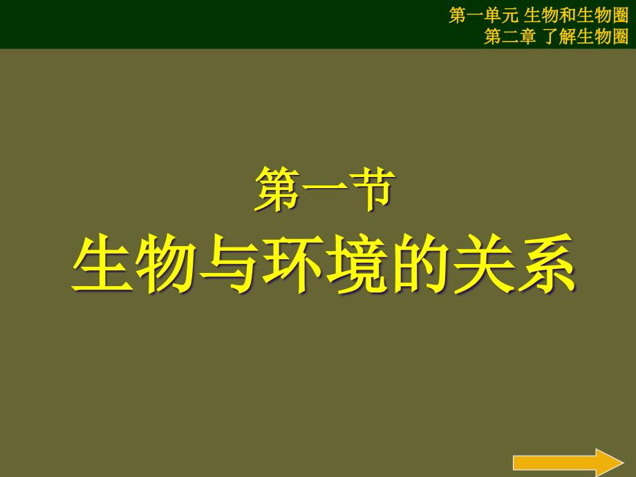 人教版七年级上册生物第一单元第二章第一节生物与环境的关系课件_第1页