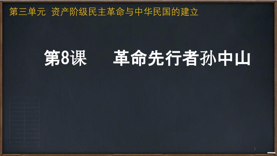 部编版八年级历史上册第8课革命先行者孙中山ppt课件_第1页